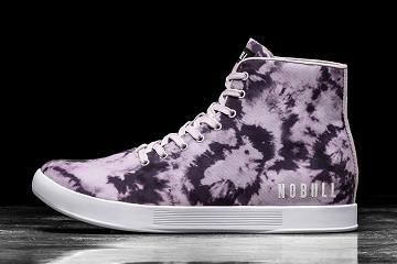 Men's Nobull High-Top Wisteria Tie-Dye Canvas Trainers Purple | SG Z2371U